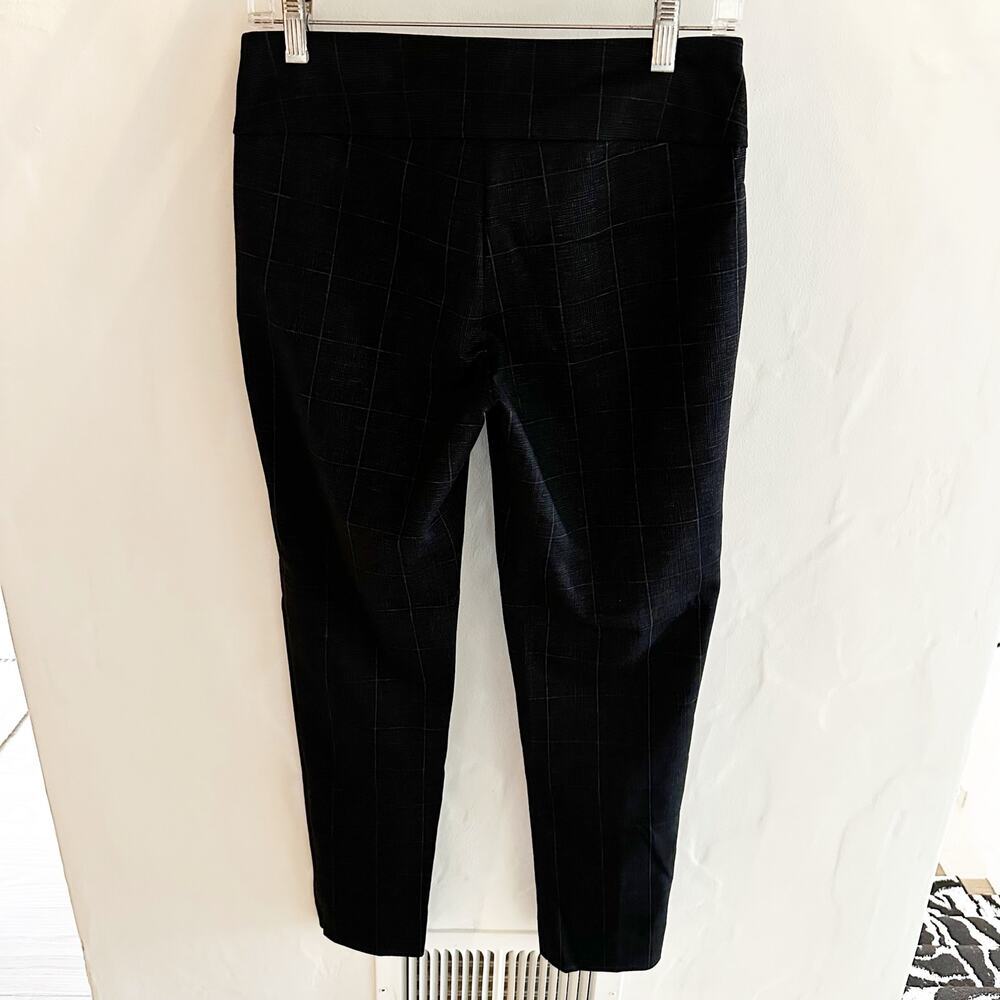 Zac & Rachel Women’s Grey Plaid Ponte Stretch Pull On Pants Ankle‎ Neutral Small